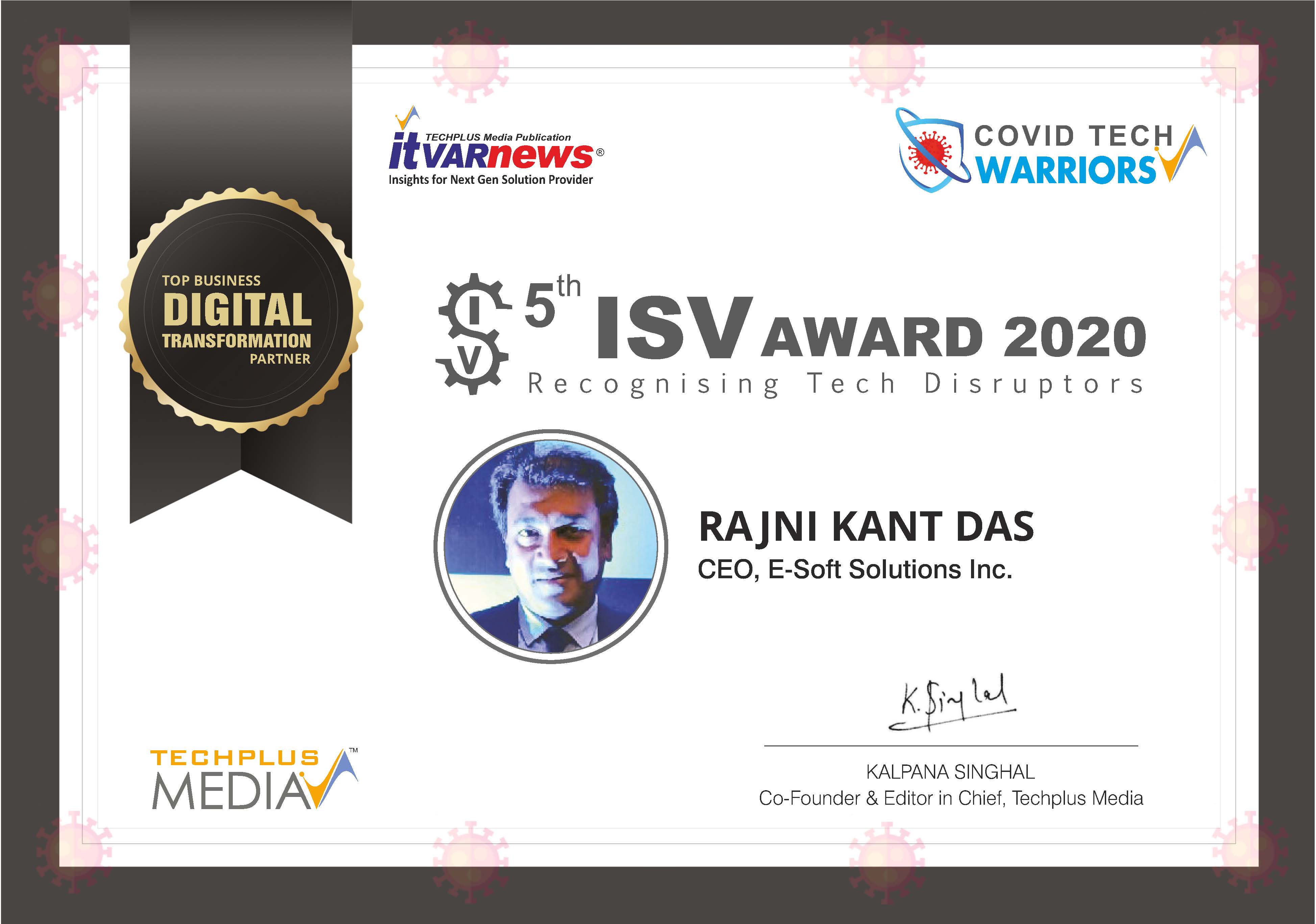 5th ISV Award 2020 — Digital Transformation Partner