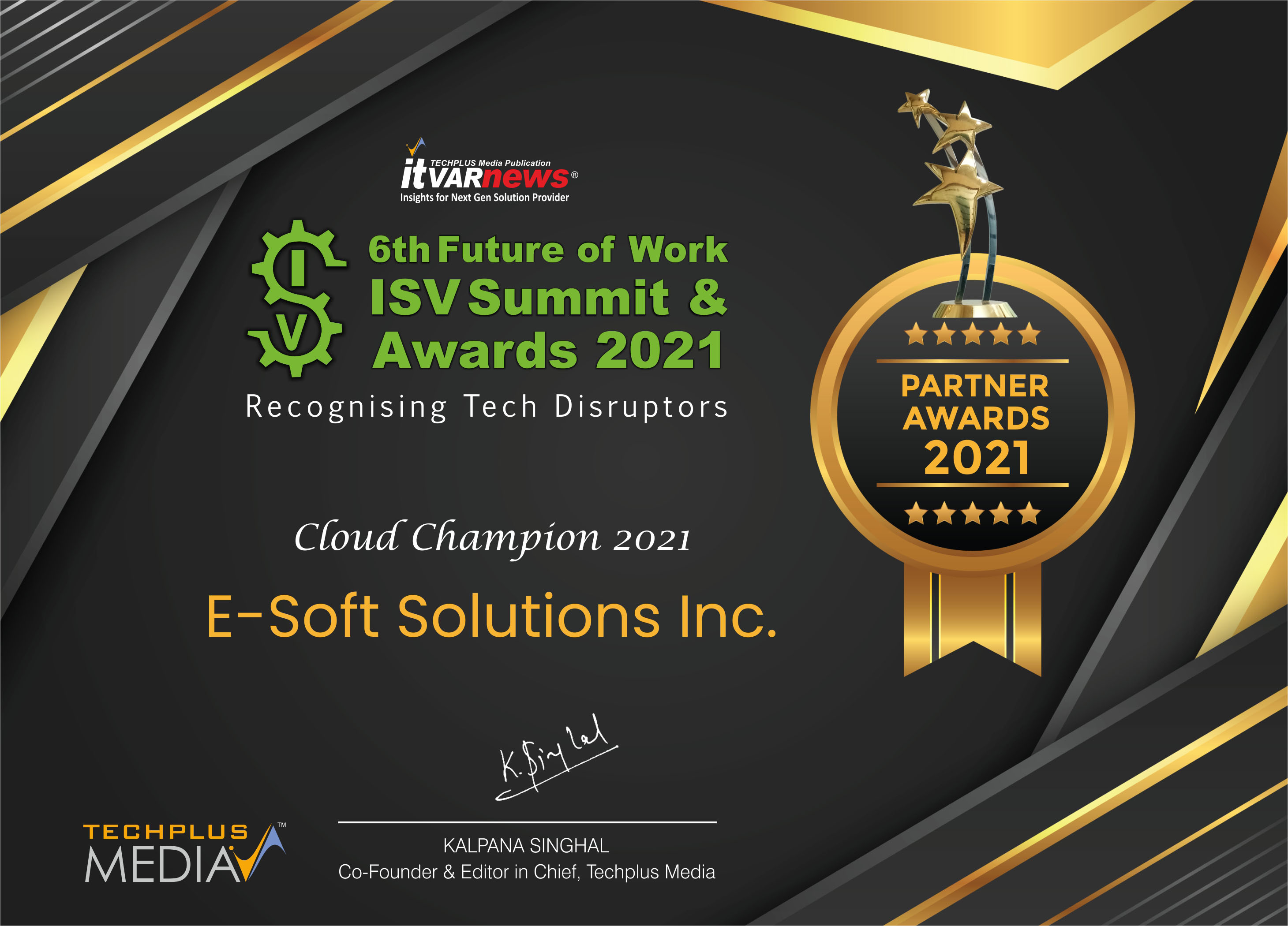 6th Future of Work ISV Summit & Awards — Cloud Champion 2021